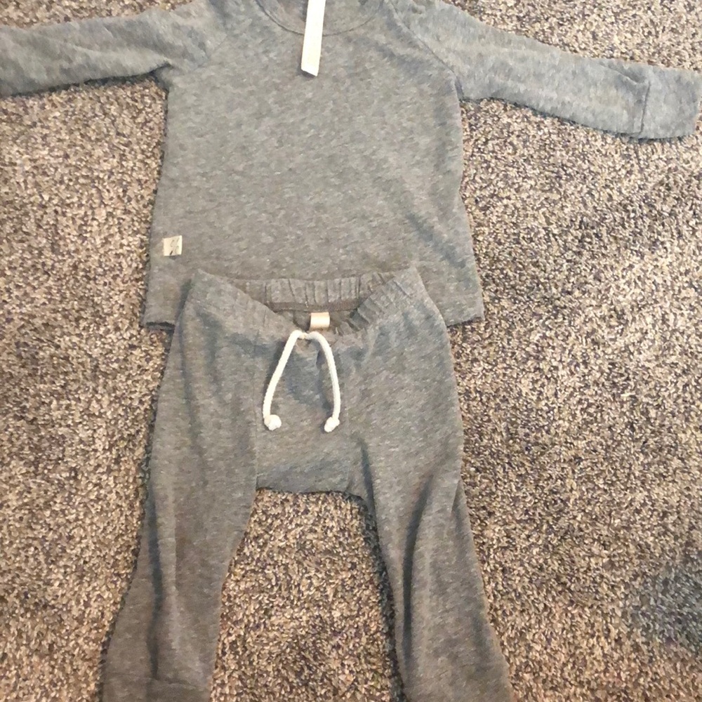 Childhoods clothing rib knit set grey 6-12 months